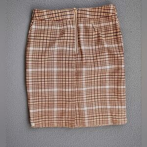 Merona Plaid Wool Pencil Skirt in Tan and Purple